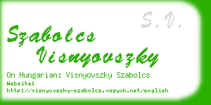 szabolcs visnyovszky business card